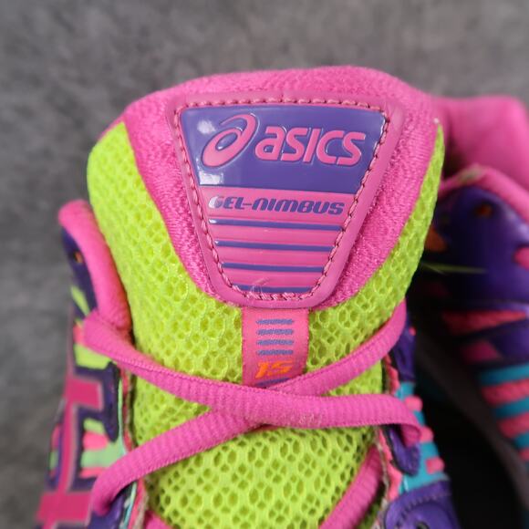 Asics Shoes Womens 11 Athletic Trainers Gel Nimbus 15 Running Sneakers Pink - Picture 7 of 16